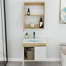 Set di Mobiletti Specchio e Lavabo Mobile da Parete in Legno Multistrato con lavello da banco a Parete (Color : White, Size : 48x61x47cm)