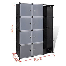 Shengtaieushop modulare Armadio 9 Scomparti Panno Bianco e Nero 37 x 115 x 150 cm