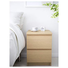 Cassettiera IKEA MALM con 2 cassetti impiallacciato rovere mord bianco