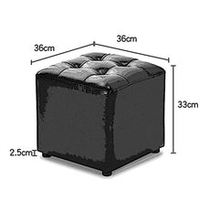 Mobili per la casa e Giardino Sgabello Square Makeup丨Pouf Singolo Imbottito in Ecopelle Poggiapiedi imbottito丨Panca Scarpa Change-36x36x33cm, Marrone Scuro Ottomani da Cucina
