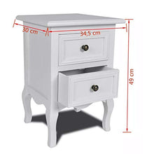 Hanper, comodino in legno, 2 pezzi, comodino moderno, comodino con due cassetti, per camera da letto, soggiorno, bagno, colore: bianco