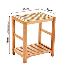 WANGFENG Sgabello Sedile Doccia in bambù con Ripiano, Panca da Bagno in Legno, Sgabello per Vasca Idromassaggio, Sedia da Spa Interna O Esterna