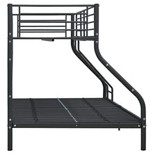 BIGTO - Struttura letto a castello in metallo, per camera da letto, 140 x 200 cm, colore: Nero