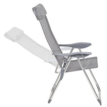 TecTake Set di 4 Alluminio sedie da Giardino Pieghevole con braccioli Grigio