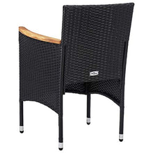 SKM Set Mobili da Pranzo per Giardino 5 pz Nero Polyrattan e Acacia (41.64kg)