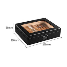 SMEJS Portable Spagna Cedar portasigari di Legno di Viaggio Cigar Humidor Set con umidificatore e igrometro Fibra di Carbonio Storage Box