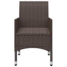 FAMIROSA Set da Pranzo da Giardino 3 pz Marrone in Polyrattan e Vetro