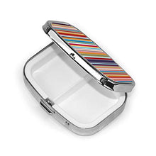 Scatola quadrata per pillole medicinali a strisce multicolori, organizer per pillole da viaggio, per integratori di vitamine