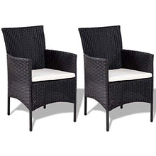 FAMIROSA Set Divani da Giardino 4 pz con Cuscini in Polyrattan Nero-4186