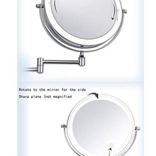 C-J-Xin Bagno Specchio Rotondo, Metallo Illuminate Uomini Specchio da rasatura Piccolo Appartamento Fold Specchio di Bellezza Multifunzione Dressing Specchio Specchio per Il Trucco