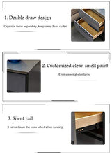 Comodino in Legno Massello Elegante, Moderno Stile Cabinet Cabina Armadio Comodino, 2 Cassetti E Supporto in Metallo, Decorazione Camera Da Letto, 50 * 40 * 50 Cm