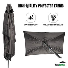MaxxGarden - Ombrellone da giardino con sistema di cuscinetto, 150 x 250 cm, colore: nero