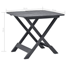 SKM Tavolo da Giardino Antracite 79x72x70 cm in Plastica
