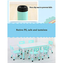 Set da Tavolo e Sedia per Bambini, tavolino da Gioco in Legno per Bambini, Tavolo Rettangolare in plastica