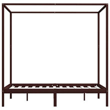 SKM Giroletto a Baldacchino Marrone Scuro Massello Pino 140x200 cm