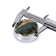Scatola rotonda per medicina portatile, mini pillole in metallo, dispenser per pillole da tasca, borsa da viaggio, idea regalo, cinghiale, erba e foglie di cibo autunnali