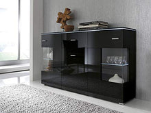 3xEliving Cassettiera moderna Izabela, 150 cm, nero lucido