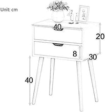 AIYIXUE - Comodino utile comodino con 2 cassetti, comodino per camera da letto, comodino, facile da riporre comodino, bianco