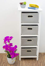KB8 Cassettiera con 4 cassetti Bianco e Grigio 27x89x37 cm
