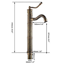 Faucet-4456 Lavabo da Bagno Vintage Intagliato Rubinetto Rame Antico Rubinetto Caldo E Freddo