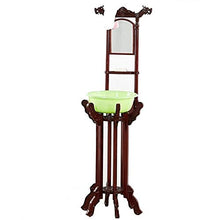 Supporto per Lavabo Uso Domestico in Stile retrò Supporto per Lavabo da Terra con Mensola Triangolare Multifunzionale con Specchio, Supporto per Specchio