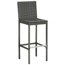 FAMIROSA Sgabelli da Bar con Cuscini 2 pz Grigi in Polyrattan-3436