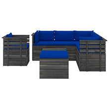 FAMIROSA Set Divani da Giardino su Pallet 8 pz con Cuscini Massello Pino-2041