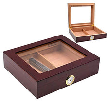 QINJLI di Alta qualità in Legno di Cedro Cigar Box, Grande Cigar Box Che può Contenere Circa 25 Cigars, Portable Desktop Cigar Box