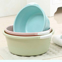 Lavandino in plastica per uso domestico, piccolo e spesso, rotondo, lavabo, lavabo, lavabo piccolo, blu