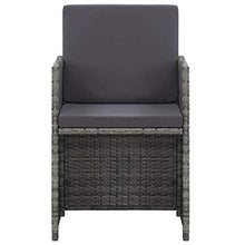 SKM Set da Pranzo da Giardino 17 pz e Cuscini Polyrattan Antracite (167.9kg) Grigio-6430