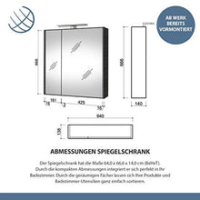 Mobile da bagno + armadietto a specchio, set di mobili da bagno, 64 cm, colore: antracite