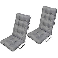 SuperKissen24. Set di 2 Cuscini per Sdraio 123x48 cm da Esterno ed Interno Resistente e Comodo per Sedie Reclinabili, Spiaggine e Poltrone da Giardino - Grigio
