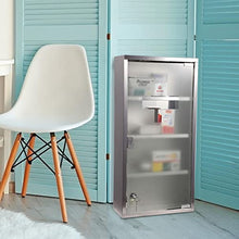 Armadietto per Medicinali Quattro Ripiani in Acciaio Inox 30x12x60 cm