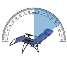 Todeco Sdraio per Giardino, Sedia Pieghevole A gravità Zero, 165 x 112 x 65 cm, Blu, con Cuscino, Textilene, Carico Massimo: 100 kg, Materiale: Acciaio