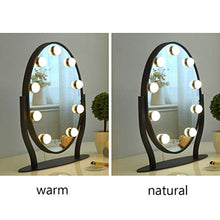 Specchio per Trucco con 9 lampadine Specchio per Trucco a LED in metallo nero Tre tipi di Specchio luminoso Luminoso Specchio Cosmetico Rondes Avec Miroir Adatto per specchiera da bagno Può essere ruo