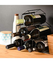 Pusher Di-Vino Wine Rack Cantinetta per Vino, 6 Posti, Nero