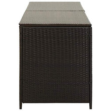 OUSEE Baule da Giardino in Polyrattan 200x50x60 cm Marrone
