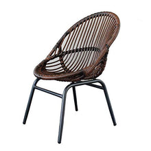 Sedia Sedie da Pranzo Cucina in Rattan Poltrona Reclinabile per Terrazza Giardino Balcone Esterno