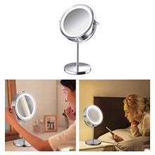 GHDAG - Specchio cosmetico da scrivania con ingrandimento 5x /10x, con LED