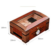 ZYING Vetro Igrometro e umidificatore Rettangolare - Desktop Cigar Humidor Superiore di Vetro Cigar Box di stoccaggio