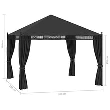 vidaXL Gazebo con Tende 3,5x3,5x3,1 m Antracite