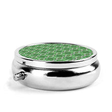 The Roaring Twenties in Green Round Contenitore per pillole a 3 scomparti in metallo per medicina e vitamine, contenitore decorativo per viaggi all'aperto