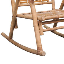 vidaXL Sedia a Dondolo da Esterno Giardino in Bamboo Relax Poltrona Oscillante