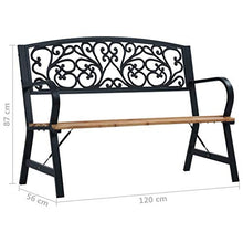 E E-NICES Panchina da Giardino 120 cm in Legno