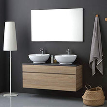 Kiamami Valentina MOBILE BAGNO CON TOP IN LEGNO ANTRACITE E LAVABO DA APPOGGIO DOPPIO | SOLE