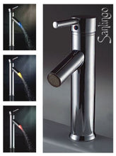 Sanlingo - Miscelatore monocomando cromato per lavabo con LED, stile moderno