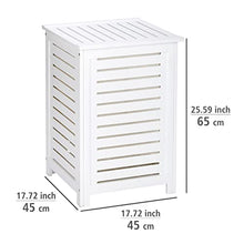 WENKO Cesto per la biancheria Oslo, Legno, 45 x 65 x 45 cm, Bianco