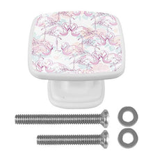 Ibisco e fenicottero 4 PCS Pomelli per Porta, Pomolo per Mobile, Pomelli per Mobili con Viti, Maniglia per Armadietto, Pomelli per Porta, Pomelli per Cassetti per Porta, Armadio, Cassetto e Credenza