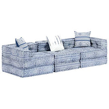 Festnight Divano Letto Modulare a 2/3 Posti in Tessuto Blu,Divano Modulare,Divano Letto Matrimoniale in Tessuto,Divano a 2/3 Posti in Tessuto,Divano in Tessuto (Blu, 200 x 70 x 56 cm)