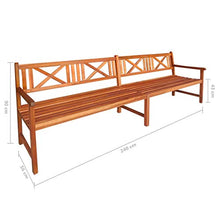 vidaXL Panca da Giardino con Cuscini 240 cm in Massello Acacia